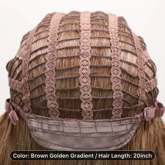 22” Elegant & Realistic Women's Brown to Blonde Synthetic Straight Wig - Picture 7 of 7